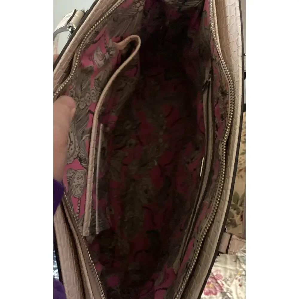 Guess Y2k VTG Womens Shoulder Bag Croc Effect Faux Leather Zip Closure Pockets - Picture 11 of 16